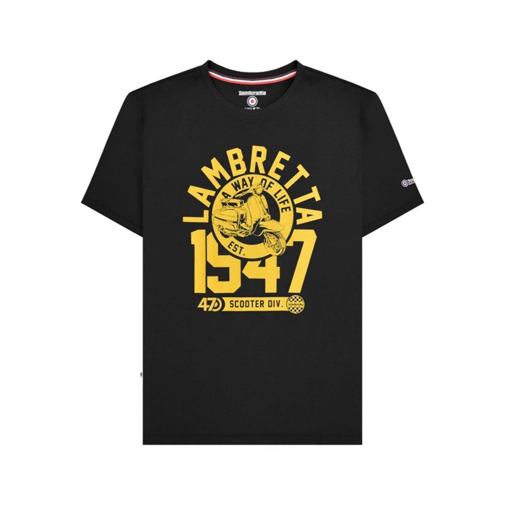 Lambretta Mens 1947 Scooter T-Shirt / Black/Gold